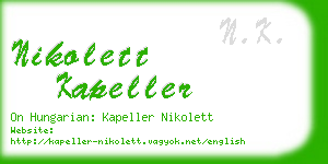 nikolett kapeller business card